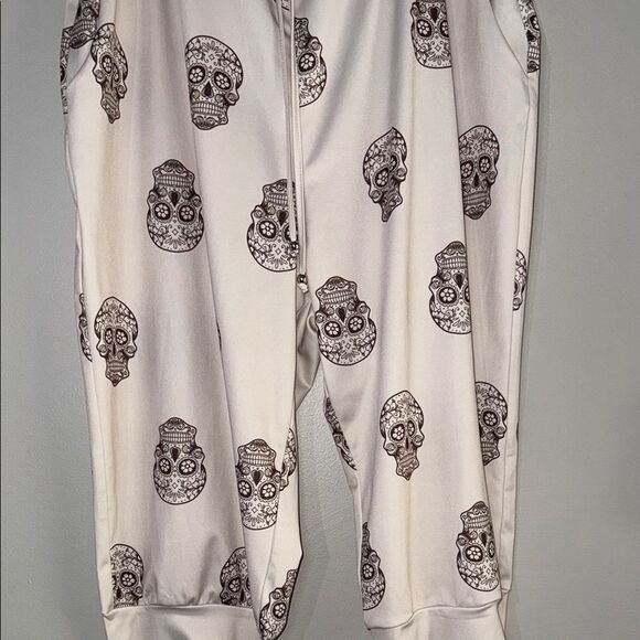 Skull Print Jogger Cropped Pants 3XL - Picture 4 of 9